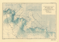 Fig 1. Historical map of King George V Land showing the Mertz Glacier from the Australasian Antarctic Expedition 1911-1914 (Map courtesy of the Australian Antarctic Division and reproduced from the Royal Geographical Society).