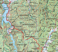Section of 1:100 000 topographic map of the ACT. &copy; Geoscience Australia.