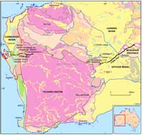 Location map of recent seismic surveys in the western Officer and southern Carnarvon Basins in Western Australia.