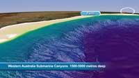 Screenshot of Bathymetry of the Australian Margin flythrough. Copyright Geoscience Australia 2012