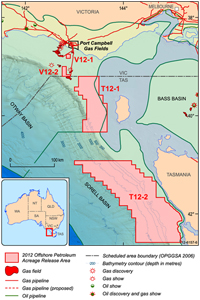 Fig 6. Simplified tectonic elements map of the eastern Otway and Sorell basins.