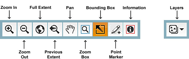 Map operations icons