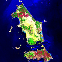 Satelite image of Flinders Island, Bass Strait.