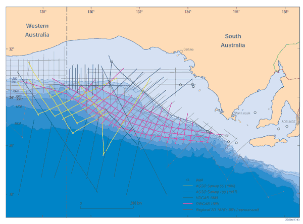  Map showing the exploration status of the Bight Basin. 