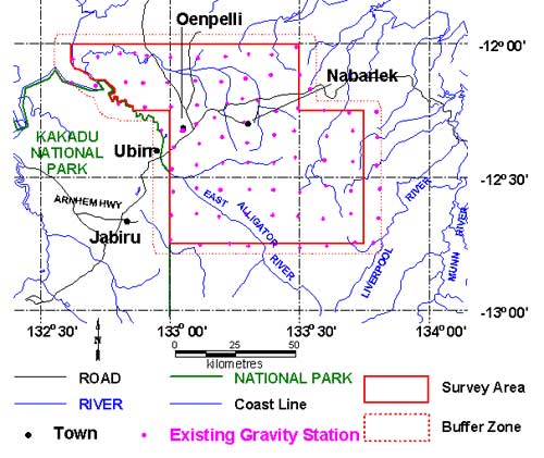 Locality map of airborne gravity survey, West Arnhem Land, Northern Territory, 2003