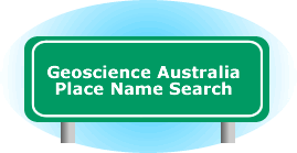 Image of cartoon road sign for the Online Place Name Search (Gazetteer of Australia)