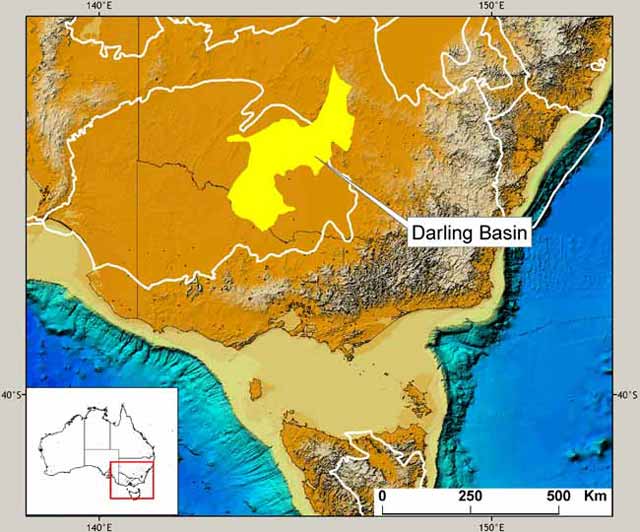 Location Map of Darling Basin in relation to Australia