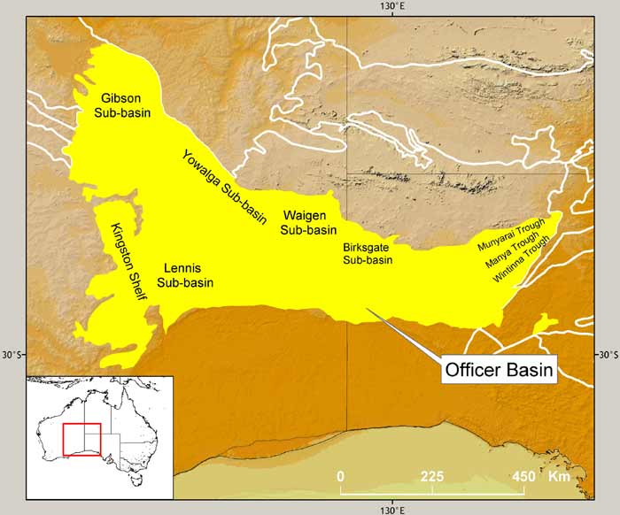 Location map of the Officer Basin. 