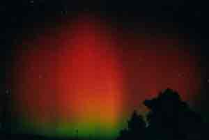 A rare aurora over Michelago 50km south of Canberra. Photo taken by Chris Soames.