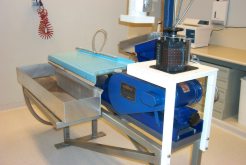 A Wilfley table, which is used to de-slime bulk rock flours and reduce large volumes of sample to a concentrate containing the minerals of interest. Mineral Separation Laboratory, Geoscience Australia