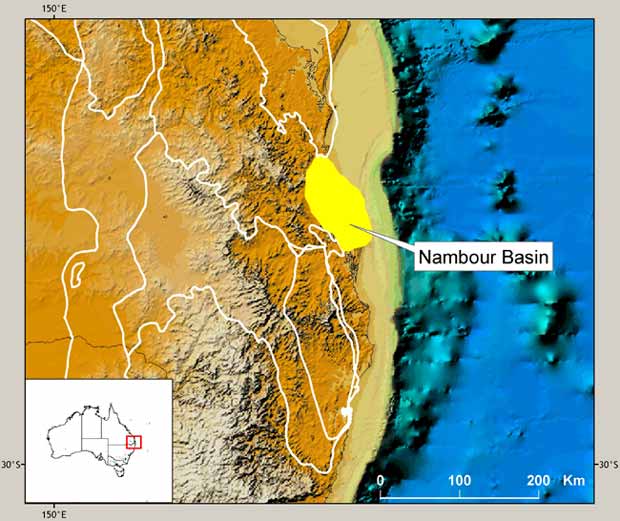 Location map of the Nambour Basin. 