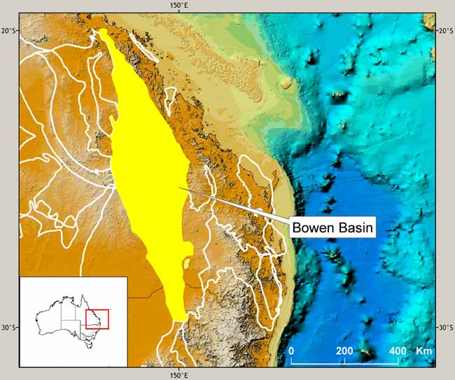  Location map of the Bowen Basin. 