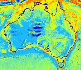 Gravity anomaly image of Australia