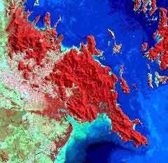 Example of a Landsat Multispectral Scanner (MSS) image