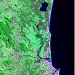 Landsat 7 ETM+, Sunshine Coast, 10 May 2003