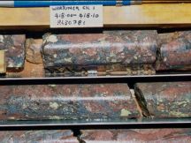 Warriner Ck 1 drill core granite sample detail - click to enlarge (78 KB).