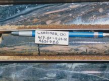 Warriner Ck 1 drill core mylonite sample detail - click to enlarge (77 KB).