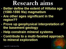 Research aims in the Central Gawler Gold Province - click to enlarge (81 KB).