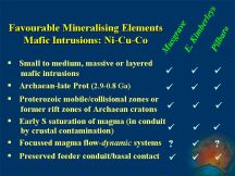 Favourable Mineralising Elements Mafic Intrusions: Ni-Cu-Co (71 KB).
