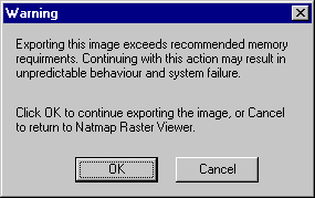 Warning message when exporting large files