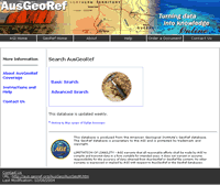 screen shot of the AusGeoRef website, October 2004