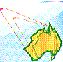 Graphic of two ellipes of earth with Australia showing to center - Geodesy, linked image=5k