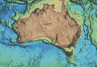bathymetry image of Australia