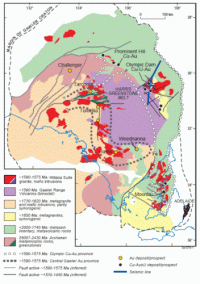 Tectonic domains of the Gawler Craton, showing project areas.