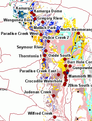 Map of the Lower McNamara Group region