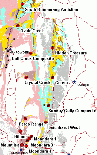 Map of the Mount Isa Group region