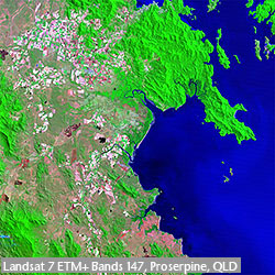 Landsat7 ETM+ Satellite Image of Proserpine QLD
