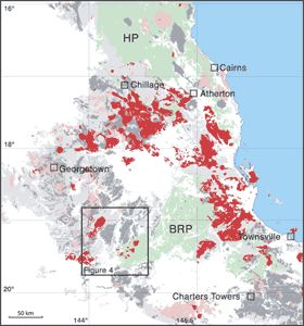 Fig 3. Shows distribution of North Queensland granites.