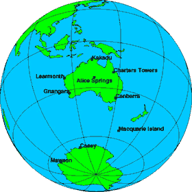 Fig 5. Geoscience Australia's network of geomagnetic observatories.