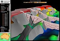 Seismic interpretations and major fault planes (GA7764)