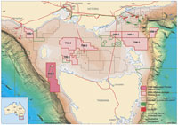 Fig 3. 2006 offshore release areas in southeastern Australia.