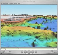 Figure 2. Snapshot from the National Oceans Office Bathymetry of Australia flythrough.