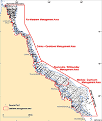 Fig 1. Location of samples collected within the Great Barrier Reef Marine Park.