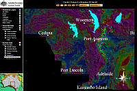Semi transparent magnetics image showing earthquake events below the surface (GA9190)