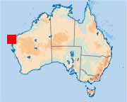 Map showing location of North-West Cape, WA