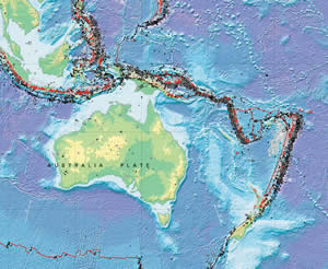 Closest city to an active margin is Darwin