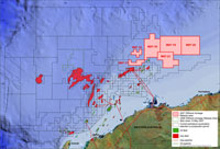 Fig 4. Offshore release areas in Carnarvon Basin.