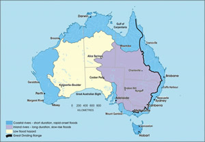 Flood occurrence in Australia (Copyright Geoscience Australia)
