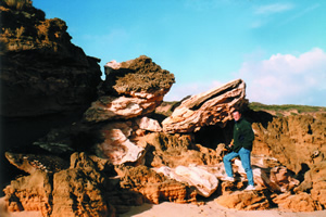 Exposed limestone headlands are prone to developing cliff lines and overhangs