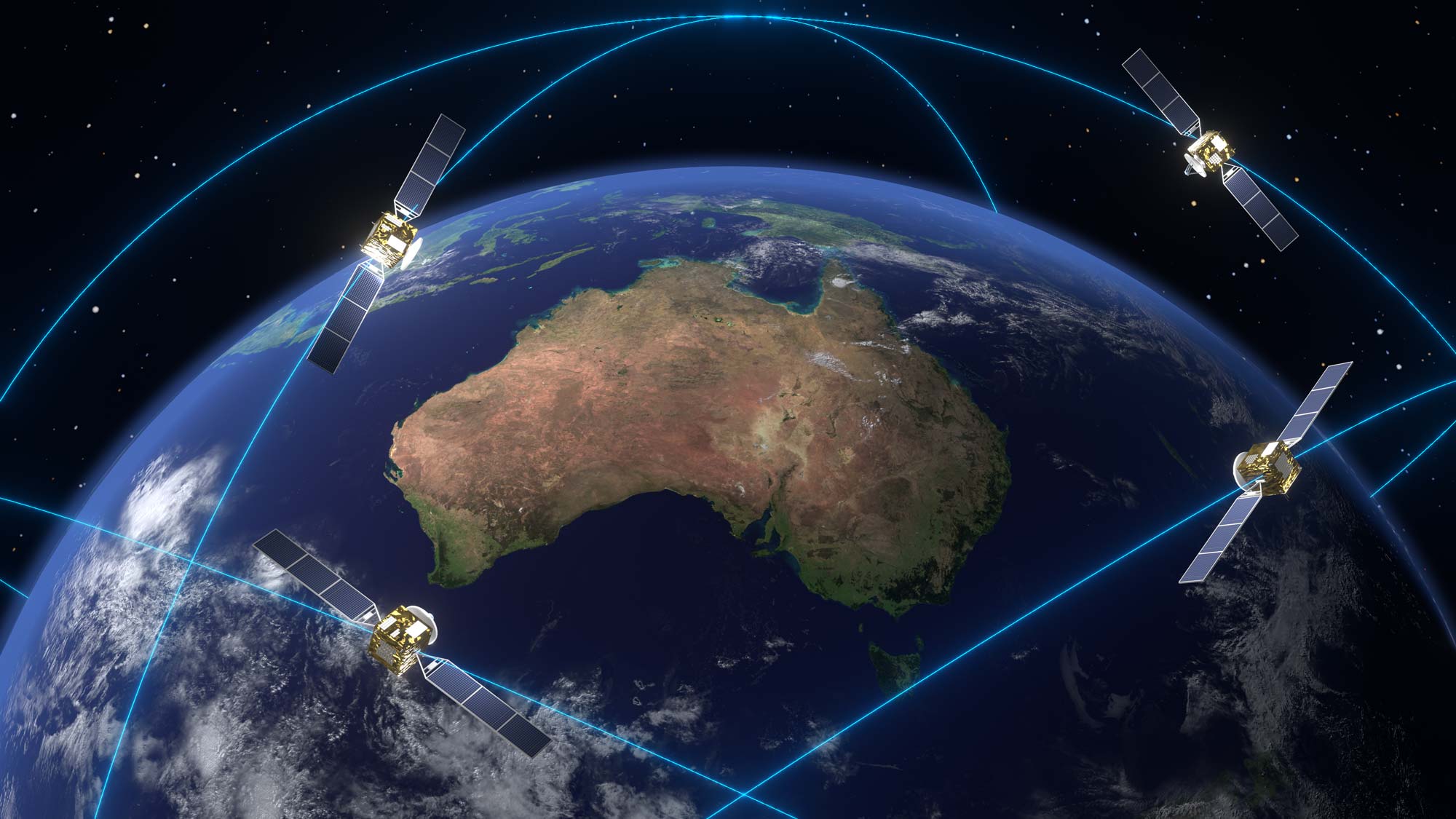 Satellites orbiting around Australia