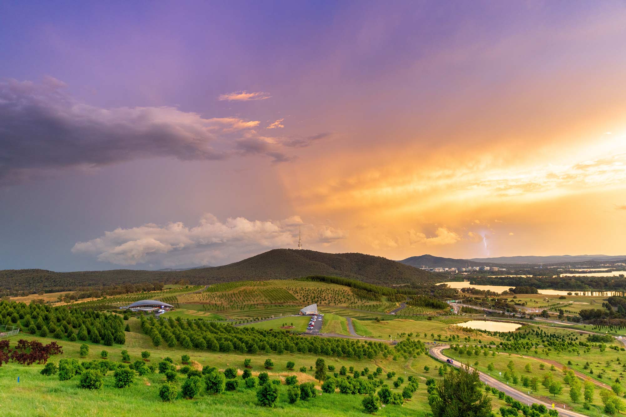 The National Arboretum Canberra offers stunning panoramic views of Canberra from its elevated position. National Arboretum Canberra photo © Vishal Pandey/VisitCanberra.