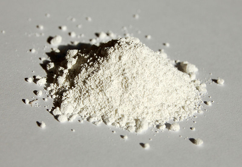Pile of white titanium oxide powder