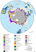 Geomorphic features mapped for the Southern Ocean and Antarctic margin