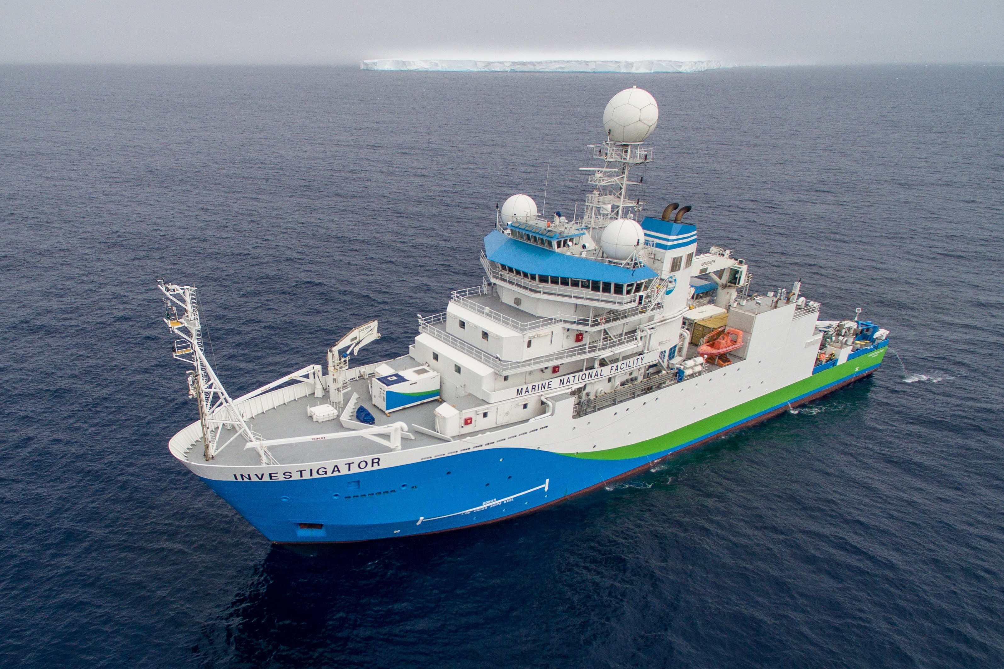 CSIRO research vessel (RV) Investigator in Antarctic waters in 2017. Photo: CSIRO