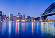 Sydney city skyline and harbour bridge. Copyright Getty Images [D Joyner].