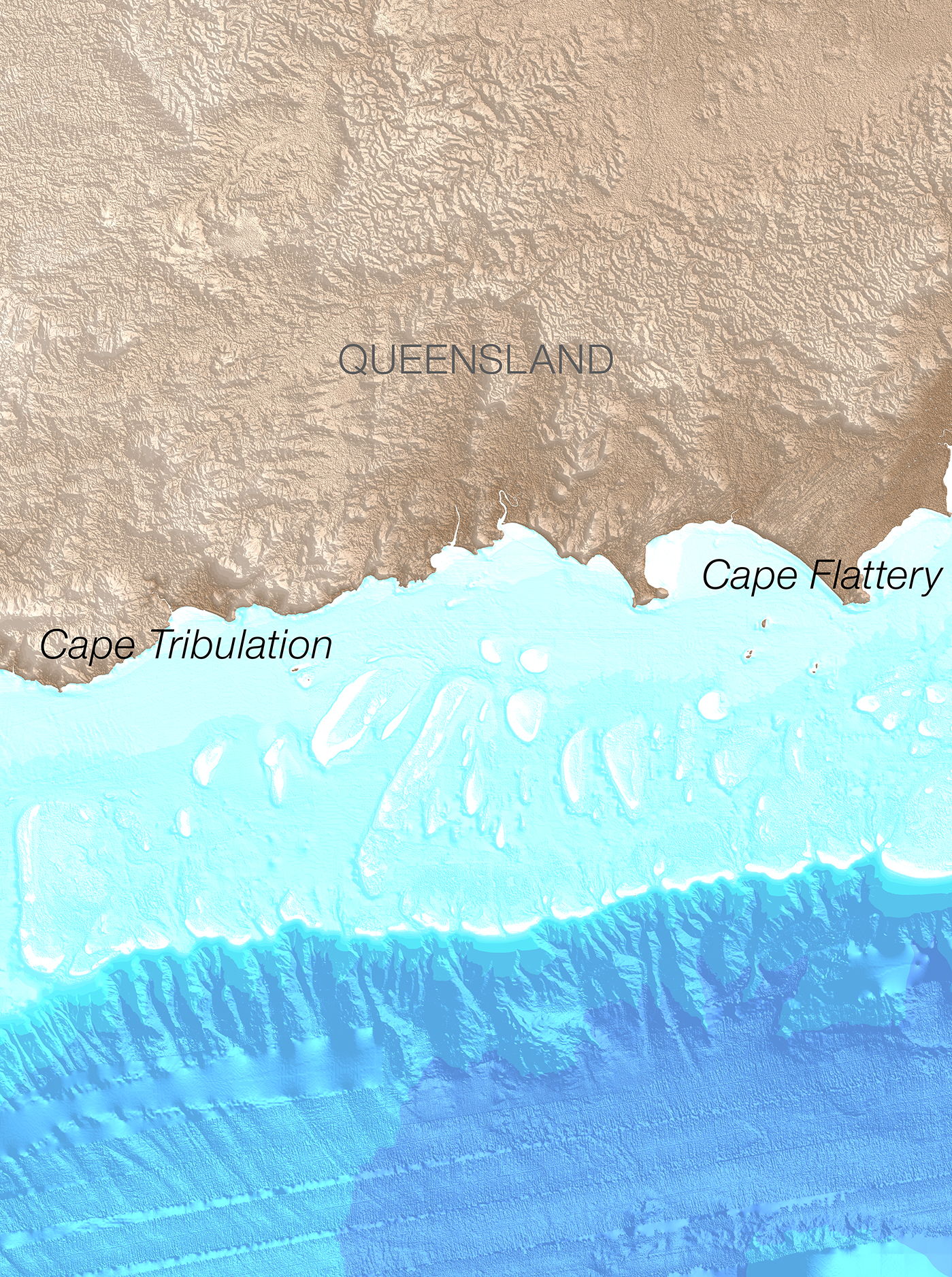 30 m bathymetry data of the Great Barrier Reef, from Cape Tribulation to Cape Flattery